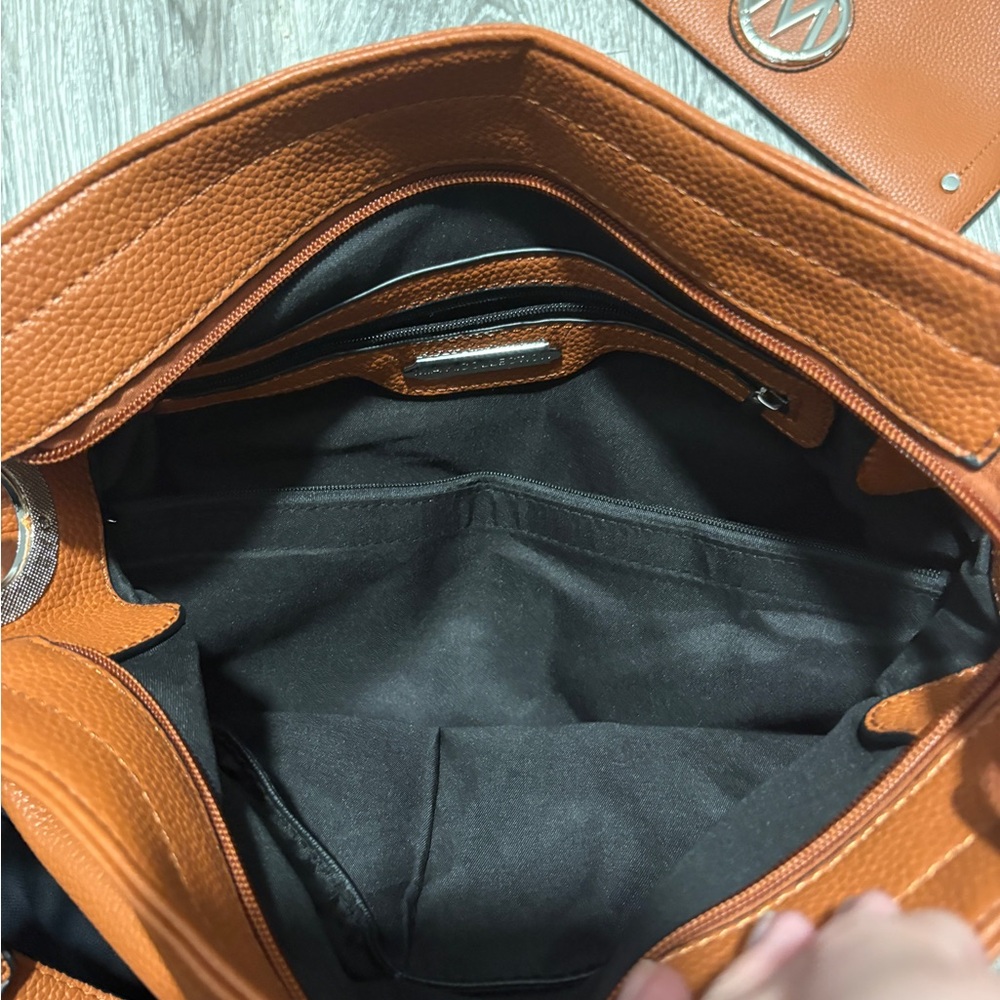 MKF Collection Brown Leather Women's Hobo Bag - Picture 7 of 14